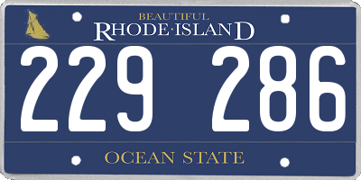 RI license plate 229286