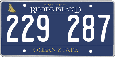 RI license plate 229287