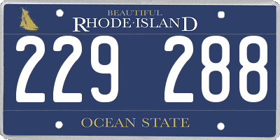 RI license plate 229288