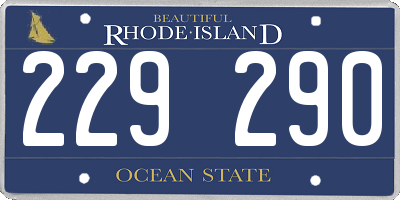 RI license plate 229290