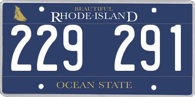 RI license plate 229291