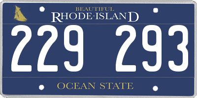 RI license plate 229293