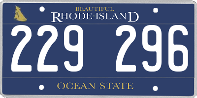 RI license plate 229296