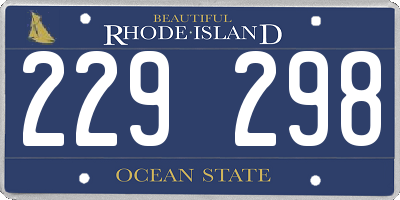 RI license plate 229298