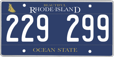 RI license plate 229299