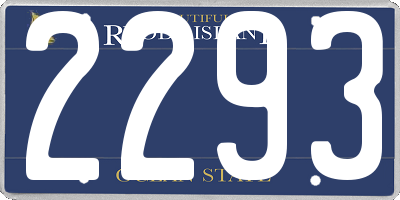 RI license plate 2293
