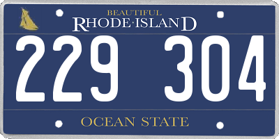 RI license plate 229304