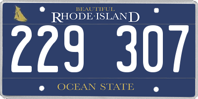 RI license plate 229307