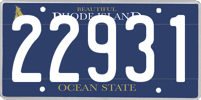 RI license plate 22931