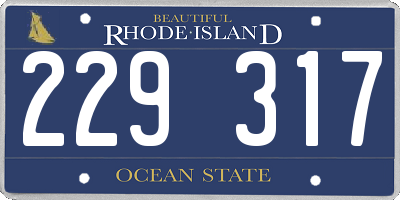 RI license plate 229317