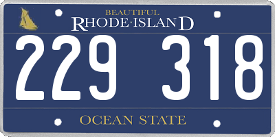 RI license plate 229318