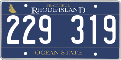 RI license plate 229319