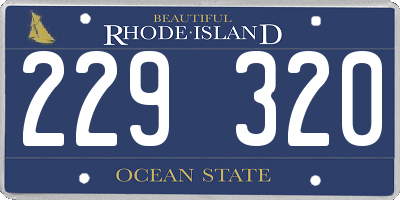 RI license plate 229320