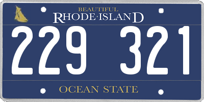 RI license plate 229321