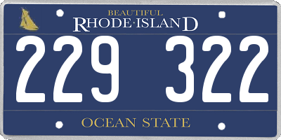 RI license plate 229322