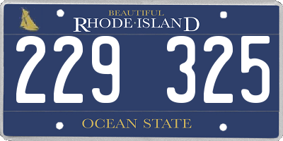 RI license plate 229325