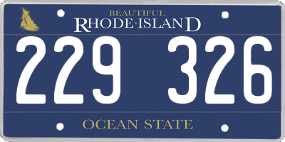 RI license plate 229326