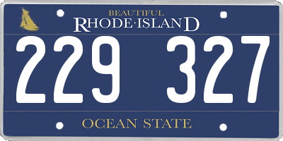RI license plate 229327