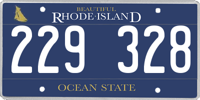RI license plate 229328
