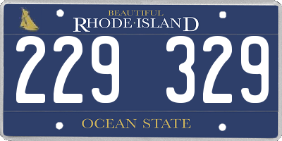 RI license plate 229329