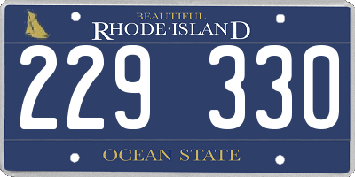 RI license plate 229330