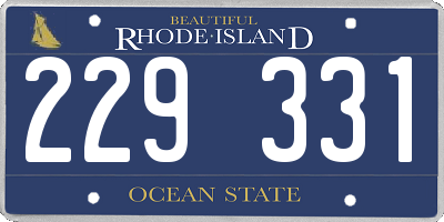RI license plate 229331