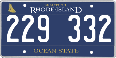 RI license plate 229332