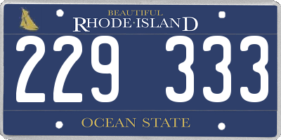RI license plate 229333