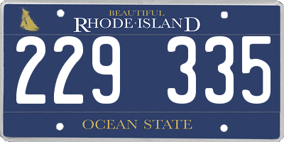 RI license plate 229335