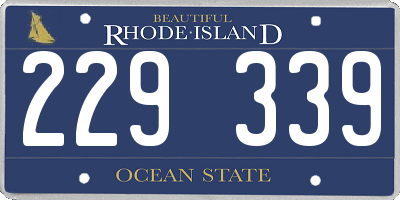 RI license plate 229339