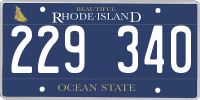 RI license plate 229340
