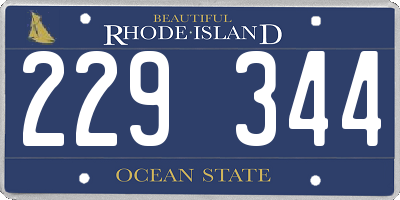 RI license plate 229344