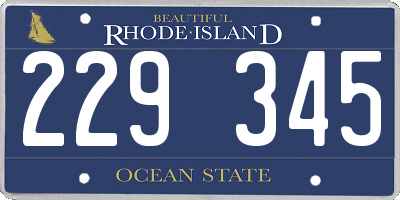 RI license plate 229345
