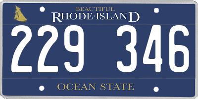 RI license plate 229346
