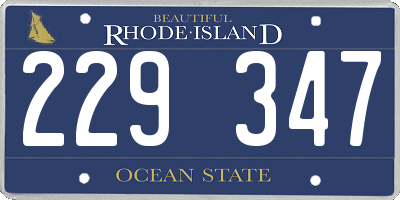 RI license plate 229347