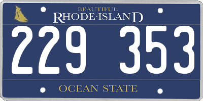 RI license plate 229353