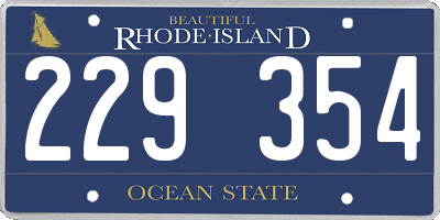 RI license plate 229354