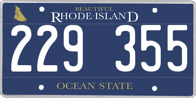 RI license plate 229355