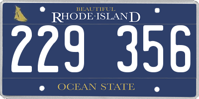 RI license plate 229356