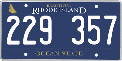 RI license plate 229357