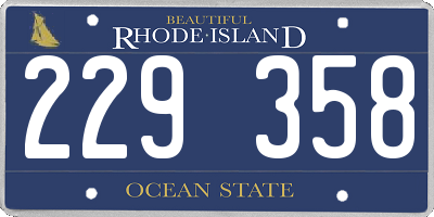 RI license plate 229358