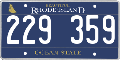 RI license plate 229359