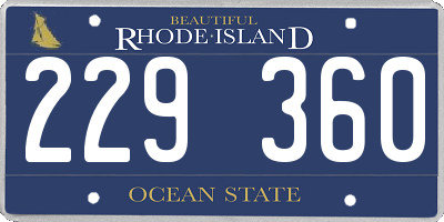 RI license plate 229360
