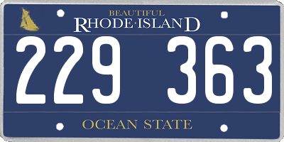 RI license plate 229363