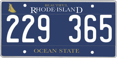 RI license plate 229365