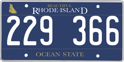 RI license plate 229366