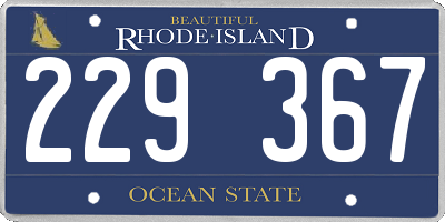 RI license plate 229367