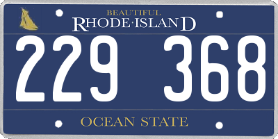 RI license plate 229368