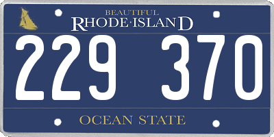 RI license plate 229370