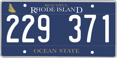 RI license plate 229371
